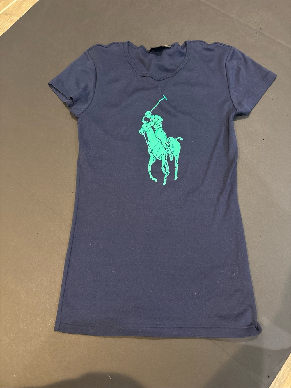 Ralph Lauren womens Navy Blue Polo Player Graphic Tee